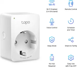 TP-link Tapo P100 (2-pack) WiFi múdra zásuvka, 10A