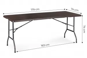 MODERNHOME Skládací cateringový stůl Impro 180 cm hnědý
