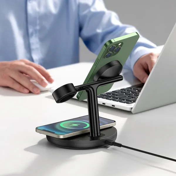 Magnetic Charging Bracket Baseus Swan 3 in 1 20W (black) Varianta: uniwersalny