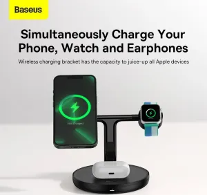 Magnetic Charging Bracket Baseus Swan 3 in 1 20W (black) Varianta: uniwersalny