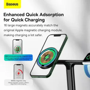 Magnetic Charging Bracket Baseus Swan 3 in 1 20W (black) Varianta: uniwersalny