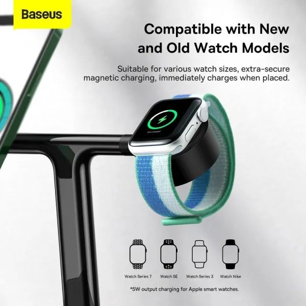 Magnetic Charging Bracket Baseus Swan 3 in 1 20W (black) Varianta: uniwersalny