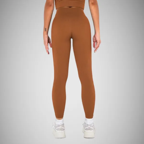Legínovo Vrúbkované svetlo hnedé legíny Veľkosť: S