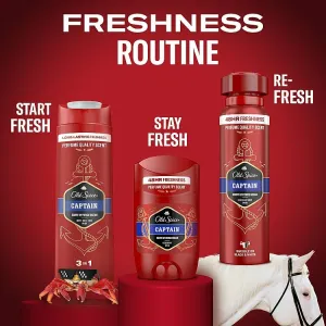 Old Spice Captain Dezodorant V Spreji Pre Mužov 150ml, 48 h Sviežosť a Bez Hliníka