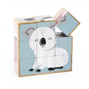 Drevené puzzle kocky Viga zvieratá