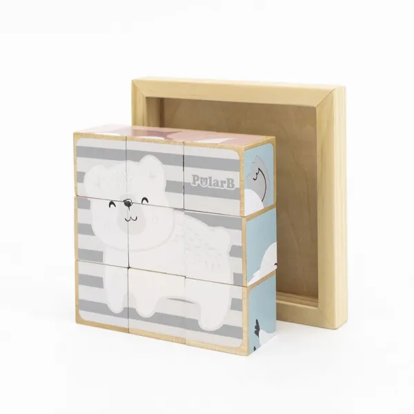 Drevené puzzle kocky Viga zvieratá