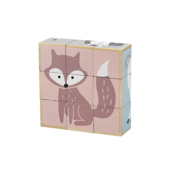 Drevené puzzle kocky Viga zvieratá