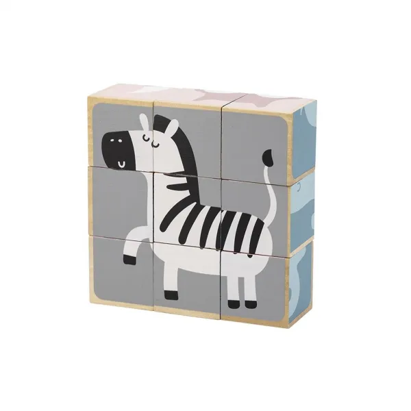 Drevené puzzle kocky Viga zvieratá