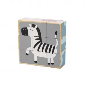 Drevené puzzle kocky Viga zvieratá