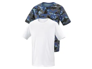 Parkside® Pánske tričko, 2 kusy (L (52/54), modrá/vzor/biela)
