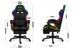 JAKS Herné kreslo polohovateľné otočné Huzaro Force 4.7 RGB Mesh čierne