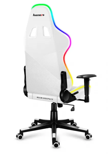 JAKS Herné kreslo polohovateľné otočné Huzaro Force 6.2 RGB biele