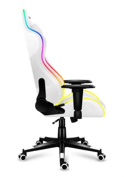 JAKS Herné kreslo polohovateľné otočné Huzaro Force 6.2 RGB biele