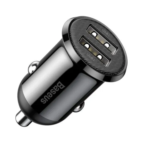 Baseus Grain Pro 2x USB 4,8A nabíjačka do auta (čierna) 025368