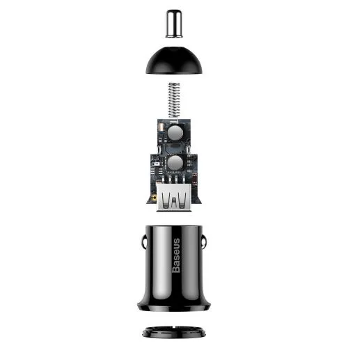 Baseus Grain Pro 2x USB 4,8A nabíjačka do auta (čierna) 025368