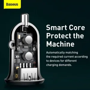 Baseus Grain Pro 2x USB 4,8A nabíjačka do auta (čierna) 025368