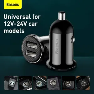Baseus Grain Pro 2x USB 4,8A nabíjačka do auta (čierna) 025368