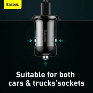 Baseus Grain Pro 2x USB 4,8A nabíjačka do auta (čierna) 025368