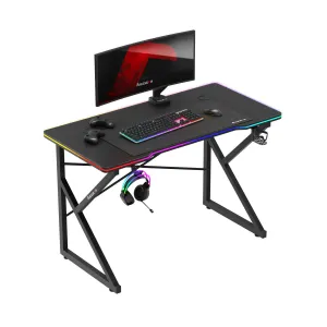 JAKS Herný stôl s led osvetlením Hero 1.7 RGB čierny