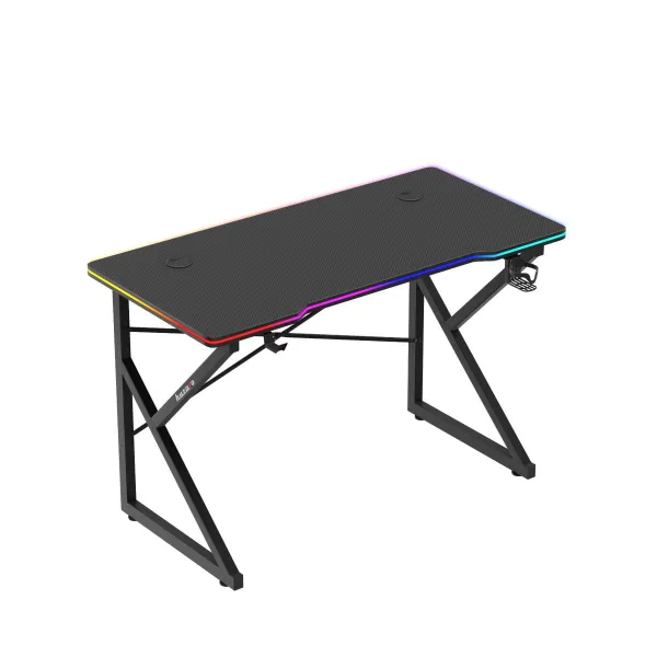 JAKS Herný stôl s led osvetlením Hero 1.7 RGB čierny