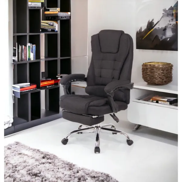JAKS Kancelárske kreslo polohovateľné látka čierne BOSS