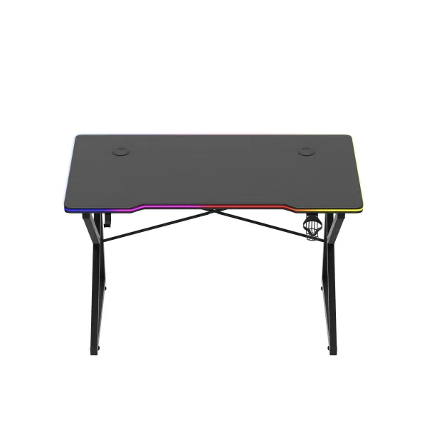 JAKS Herný stôl s led osvetlením Hero 1.7 RGB čierny
