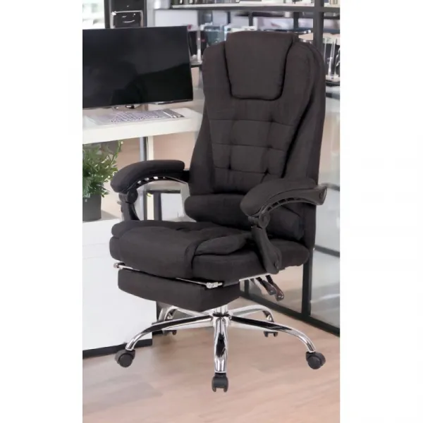 JAKS Kancelárske kreslo polohovateľné látka čierne BOSS