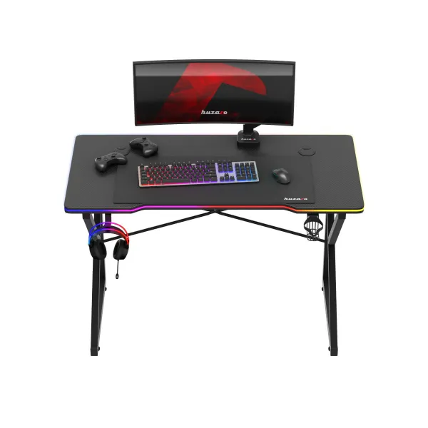 JAKS Herný stôl s led osvetlením Hero 1.7 RGB čierny