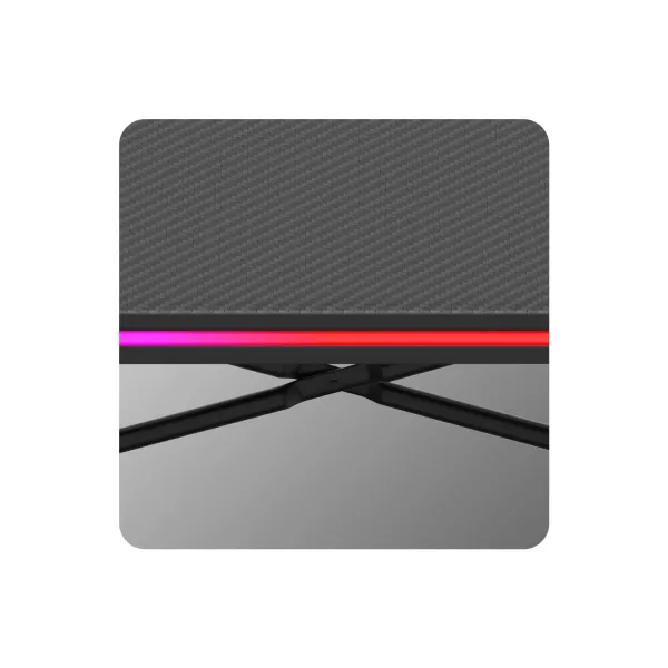 JAKS Herný stôl s led osvetlením Hero 1.7 RGB čierny