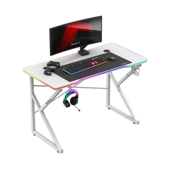Biely herný stôl Huzaro Hero 1.7 RGB