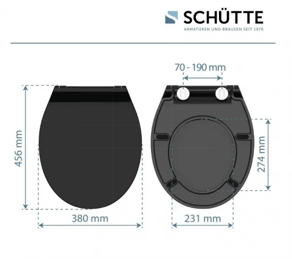 Schütte SLIM BLACK| Duroplast, Soft Close
