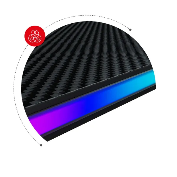 JAKS Rohový herný stôl s led osvetlením Hero 6.0 RGB čierny