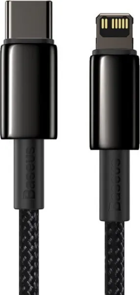 Baseus Tungsten Gold Rýchlonabíjací / dátový kábel USB-C na Lightning PD 20W 1m, čierny