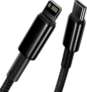 Baseus Tungsten Gold Rýchlonabíjací / dátový kábel USB-C na Lightning PD 20W 1m, čierny