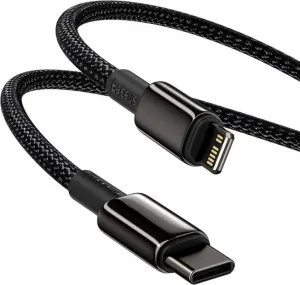 Baseus Tungsten Gold Rýchlonabíjací / dátový kábel USB-C na Lightning PD 20W 1m, čierny