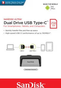 USB flash disk SanDisk Ultra Dual Drive Type-C 256GB SDDDC2-256G