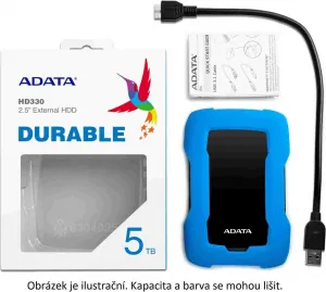 A-Data Externý pevný disk ADATA 1TB 2,5" USB 3.1 HD330, BLACK COLOR BOX, čierna (guma, odolná voči nárazom)