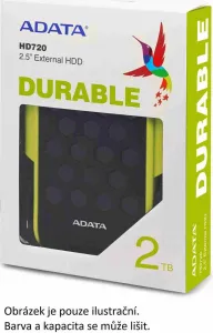 A-Data Externý pevný disk ADATA 1TB 2,5" USB 3.1, DashDrive™ Durable HD720, G-senzor, čierny, (gumový, odolný voči vode/nárazom)