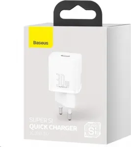 Baseus Super Si Quick Charger 1C 30W nástenná nabíjačka (biela) 027582