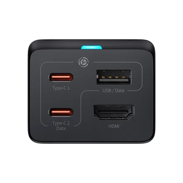 Baseus GaN5 Pro 2xUSB-C + USB + HDMI nástenná nabíjačka, 67W (čierna) 038591