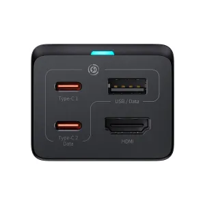 Baseus GaN5 Pro 2xUSB-C + USB + HDMI nástenná nabíjačka, 67W (čierna) 038591