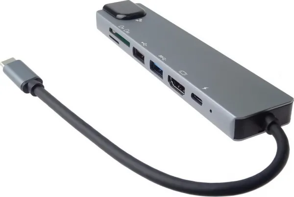 PremiumCord Adaptér USB-C na HDMI + USB3.0 + USB2.0 + PD + SD/TF + RJ45