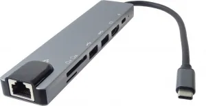 PremiumCord Adaptér USB-C na HDMI + USB3.0 + USB2.0 + PD + SD/TF + RJ45