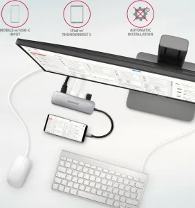 AXAGON HUB 3xUSB-A HDMI microSD