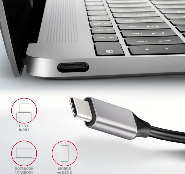 AXAGON HUB 3xUSB-A HDMI microSD