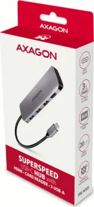 AXAGON HUB 3xUSB-A HDMI microSD