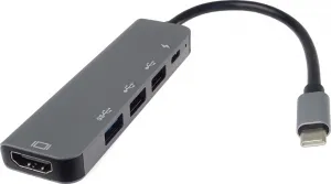 PremiumCord Adaptér USB-C na HDMI + USB3.0 + 2x USB2.0 + PD(power delivery)