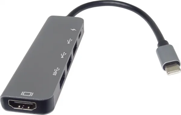 PremiumCord Adaptér USB-C na HDMI + USB3.0 + 2x USB2.0 + PD(power delivery)