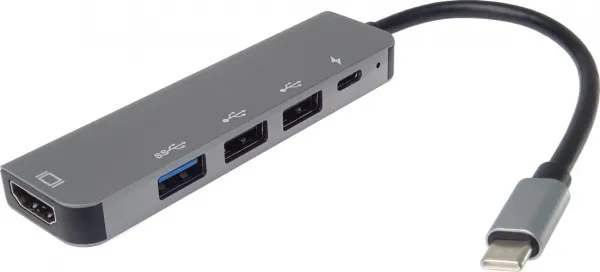 PremiumCord Adaptér USB-C na HDMI + USB3.0 + 2x USB2.0 + PD(power delivery)