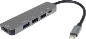PremiumCord Adaptér USB-C na HDMI + USB3.0 + 2x USB2.0 + PD(power delivery)